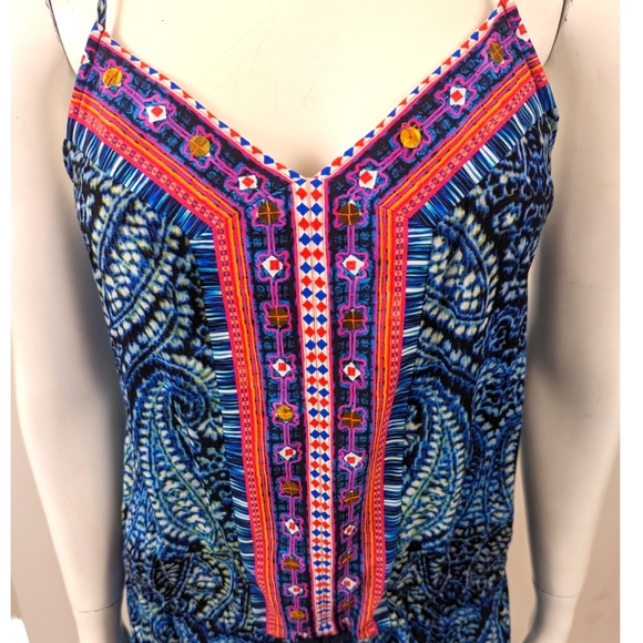 Nanette Lepore Indigo Paisley Mini Dress Halter Beach Coverup Womens Small Boho - Picture 3 of 11